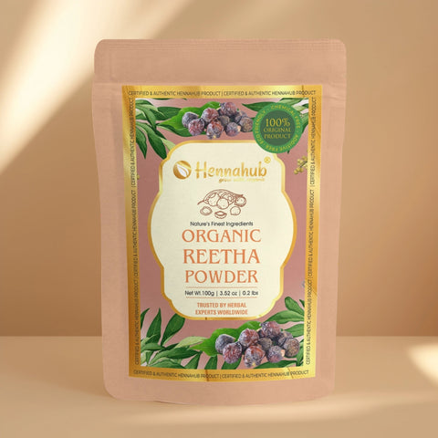 Hennahub Gold Reetha Powder for Natural Hair Cleansing and Scalp Health, Soapnut | Double Filtered 100g Hennahub Gold Reetha Powder for Natural Hair Cleansing and Scalp Health, Soapnut | Double Filtered 100g