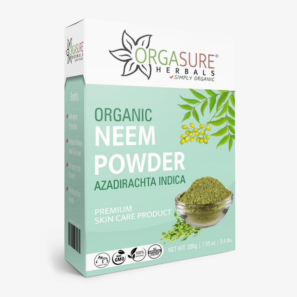 Organic Neem Powder for Hair Cleanser and Skin Care | Azadirachta indica 200g