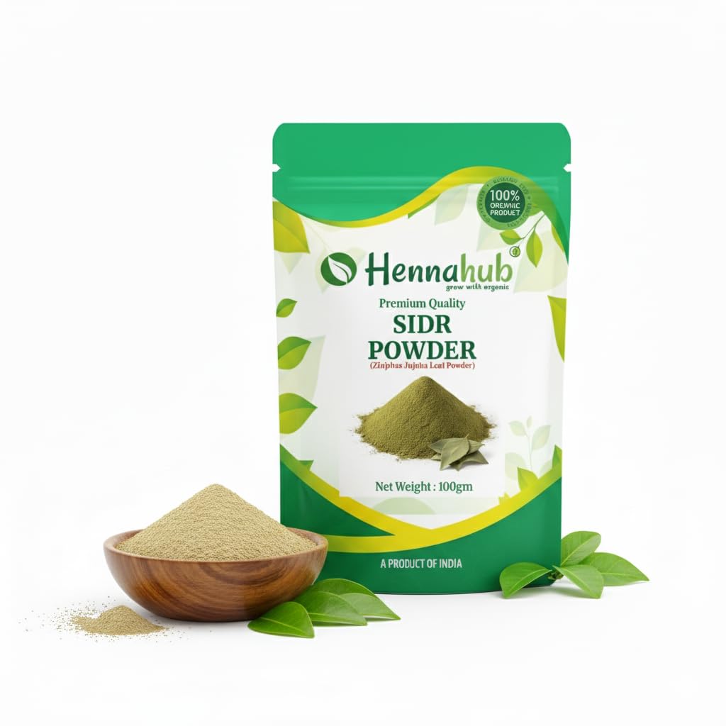 Hennahub Sidr Powder for Hair Care 100gm Pack | Pure Ziziphus Spina-Christi Leaf Powder | Natural Cleanser, Conditioning Herb & Herbal Shampoo Alternative