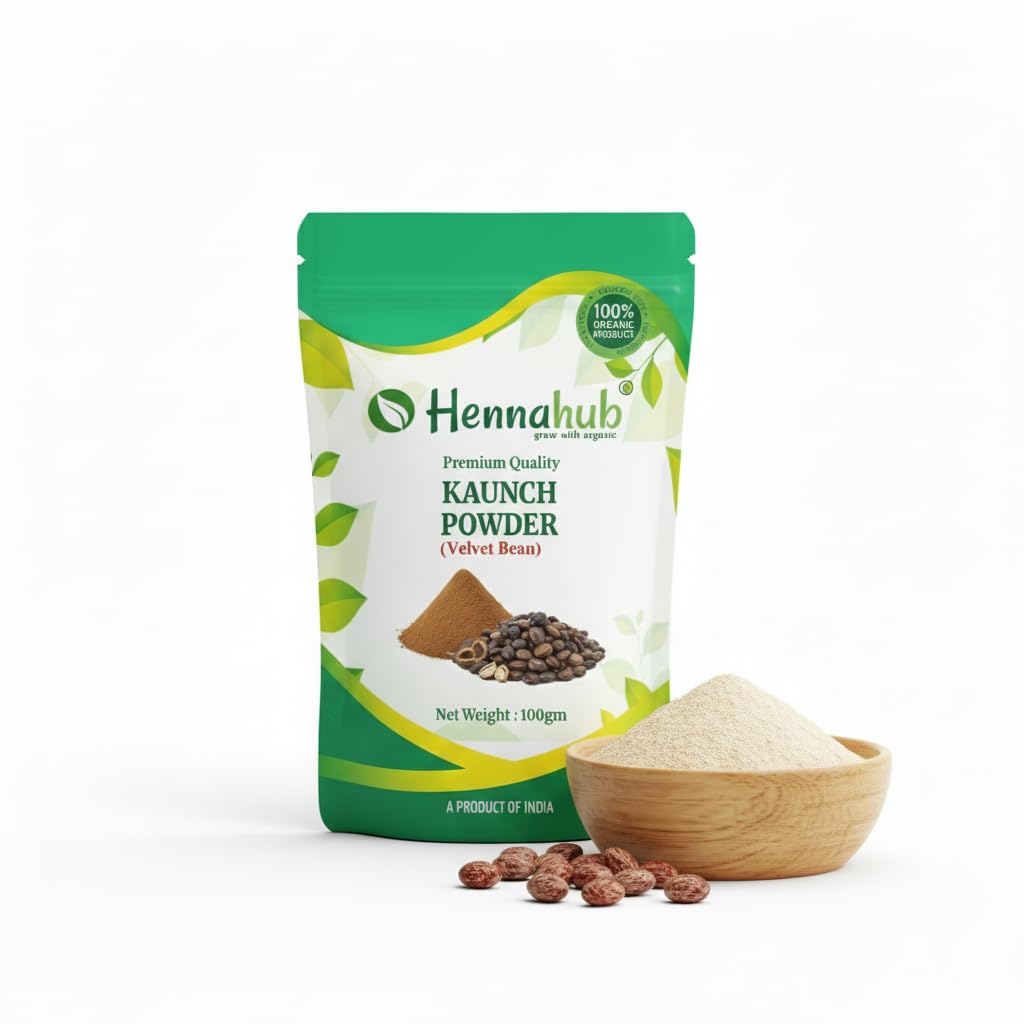 Hennahub Kaunch Powder (Food Grade) 100gm Pack | Pure Mucuna pruriens Seed Powder | Natural Botanical Ingredient for Warm Drinks, Smoothies & Herbal Mixes