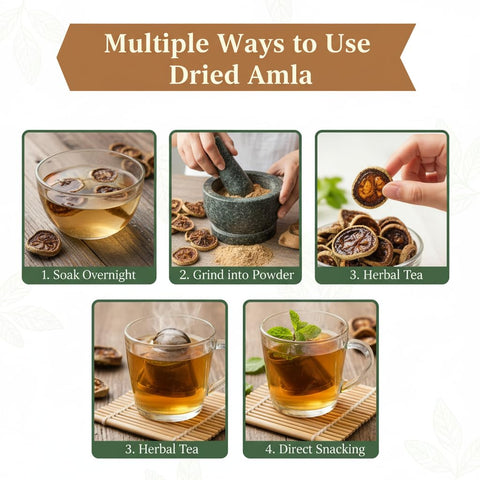 Hennahub Whole Dried Raw Amla (Sabut) 100gm Pack | 100% Natural Sun-Dried Indian Gooseberry