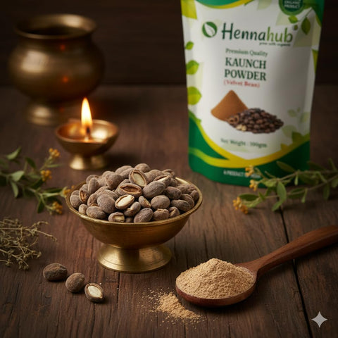 Hennahub Kaunch Powder (Food Grade) 100gm Pack | Pure Mucuna pruriens Seed Powder | Natural Botanical Ingredient for Warm Drinks, Smoothies & Herbal Mixes