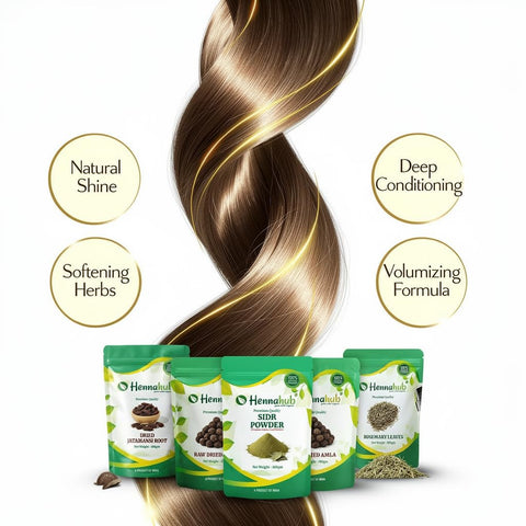 Hennahub Complete Hair Rejuvenation Combo | Sidr Powder, Dried Bhringraj, Jatamansi Root, Rosemary Leaves & Raw Amla | Pack of 5 × 100g | Hair Growth, Scalp Therapy, Strength & Shine