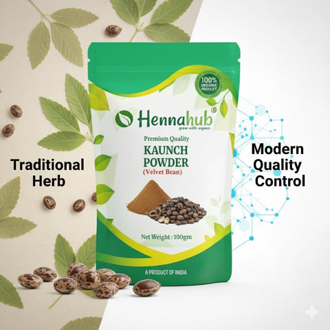 Hennahub Kaunch Powder (Food Grade) 100gm Pack | Pure Mucuna pruriens Seed Powder | Natural Botanical Ingredient for Warm Drinks, Smoothies & Herbal Mixes