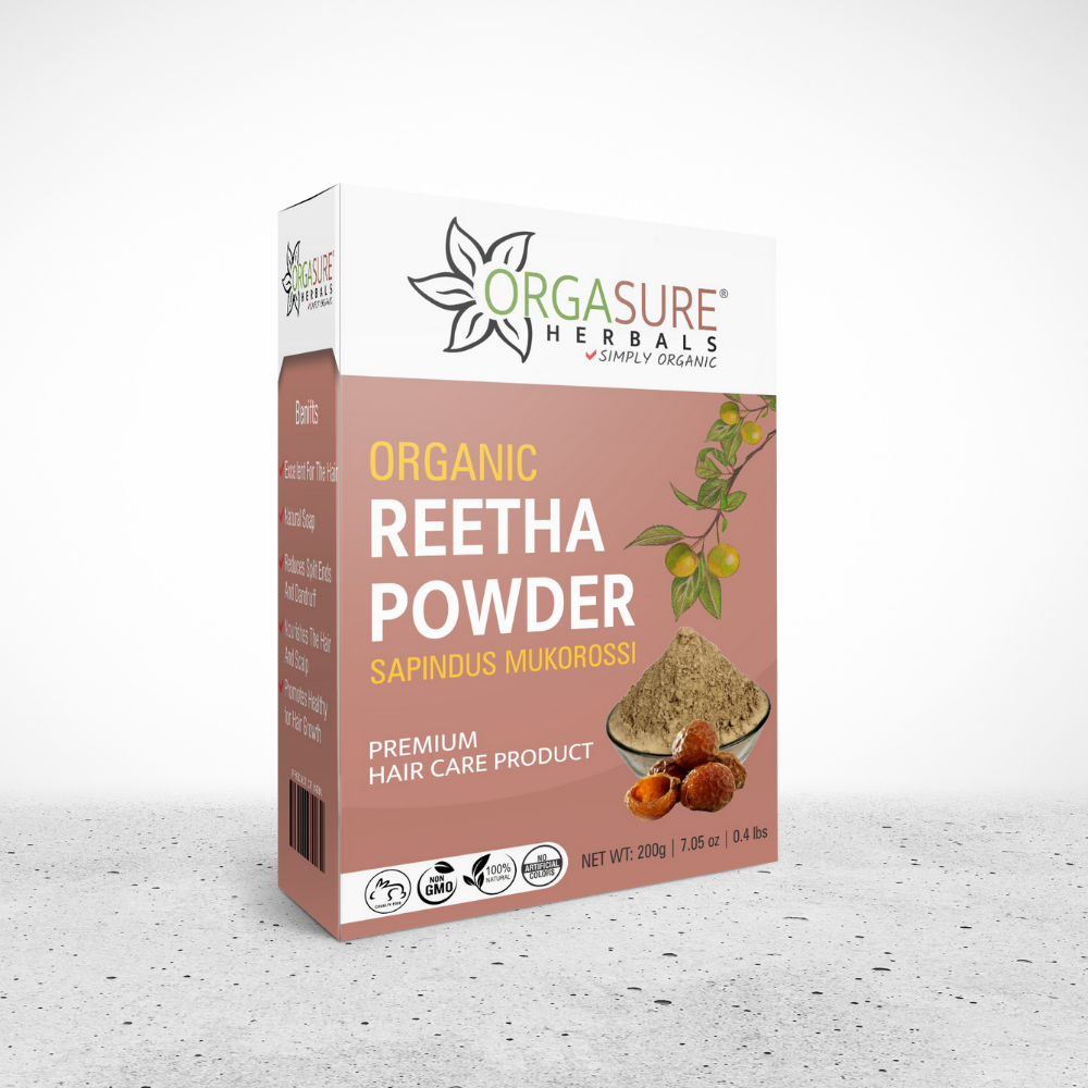 Organic Reetha Powder for Hair 200 gm (Aritha/Soapnut Powder) - hennahubstore